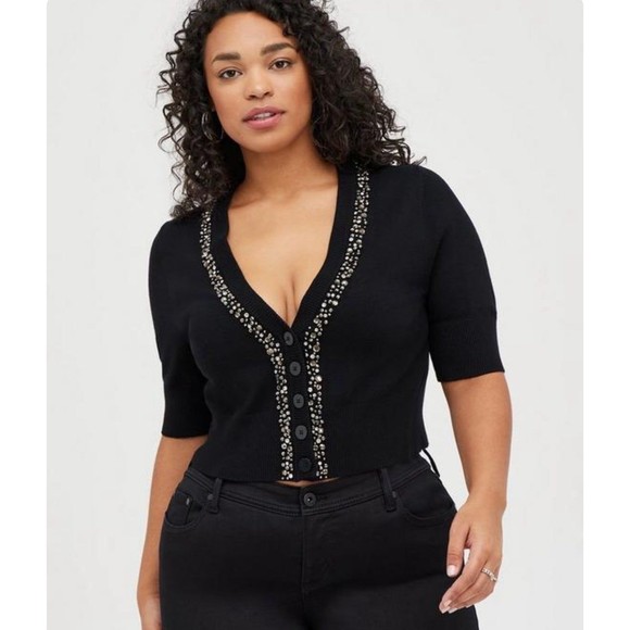 Torrid Embellished Cropped Cardigan - Picture 5 of 8